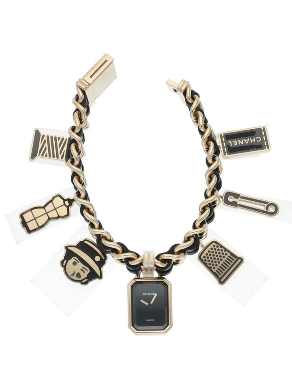 Chanel Premier Charm Couture M Watch Box Leather Black